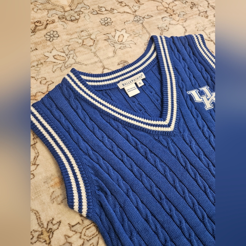 University Of Kentucky Uk Womens XL Knit Cotton Vest Academia Preppy School - Picture 3 of 7